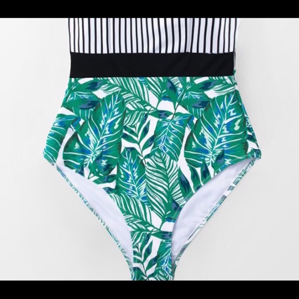 Cupshe high neck tropical swimsuit